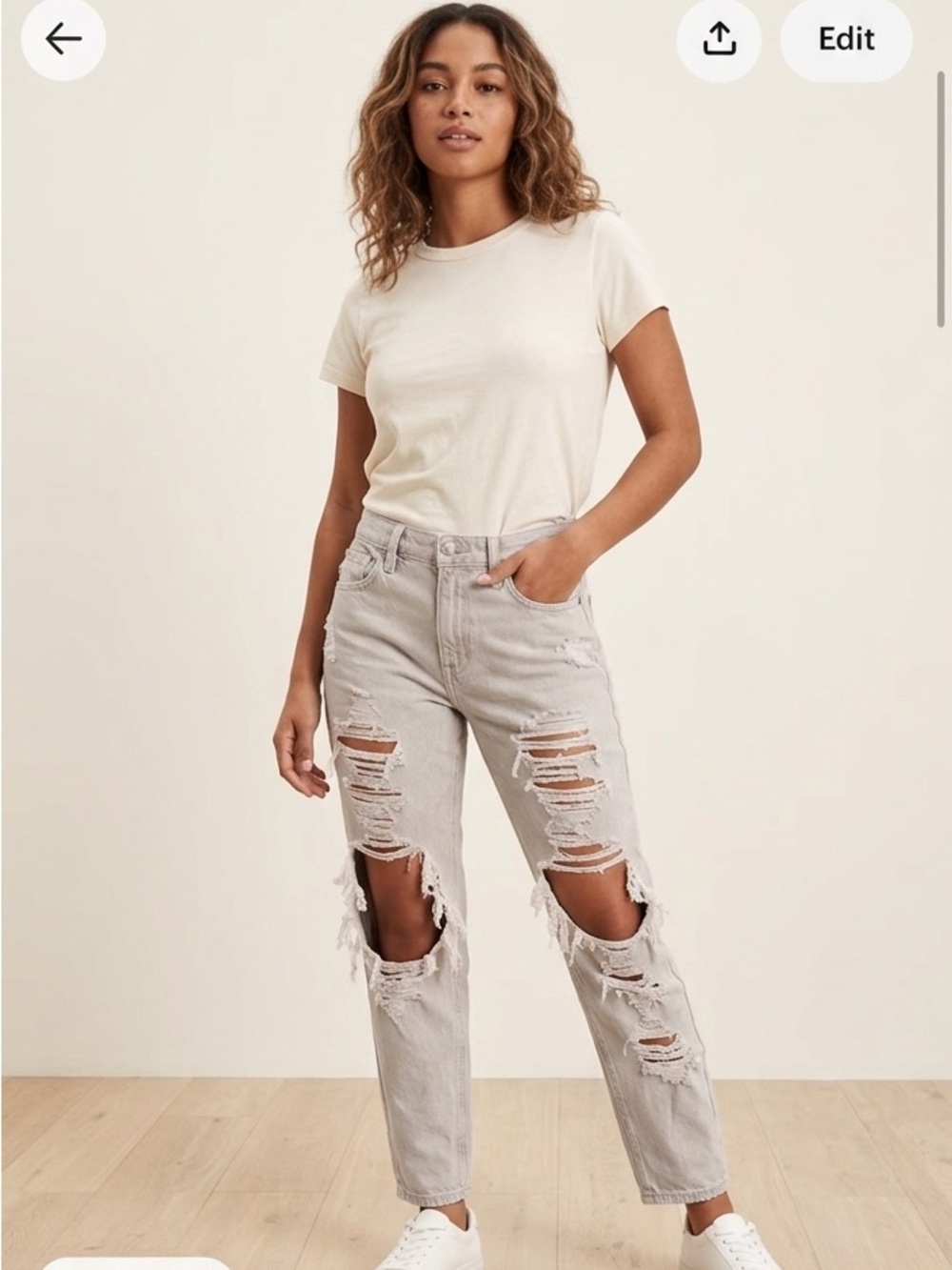 American Eagle Outfitters Light Gray Denim